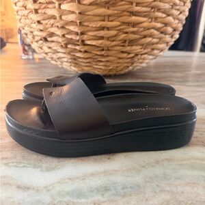Donald J. Pliner Black Platform Slide Sandals